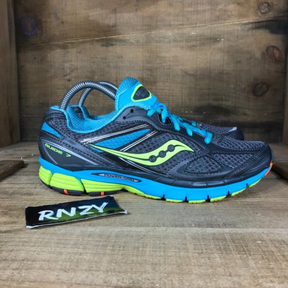 Saucony Shoes - Saucony Guide 7 Power Grid Gray Blue Sports Shoes